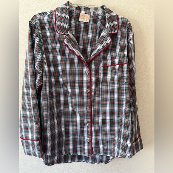 The Beaufort Bonnet Co 2 Pc Sleepwear Drawstring Button Down Plaid Large - Picture 4 of 7